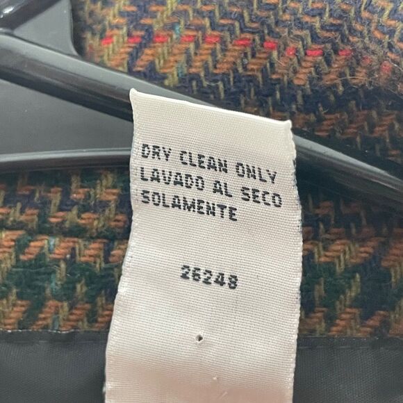 Vtg Wool Blend Plaid Blazer Jacket Sz 12 Academia Preppy Check Tweed 80s - Picture 9 of 9